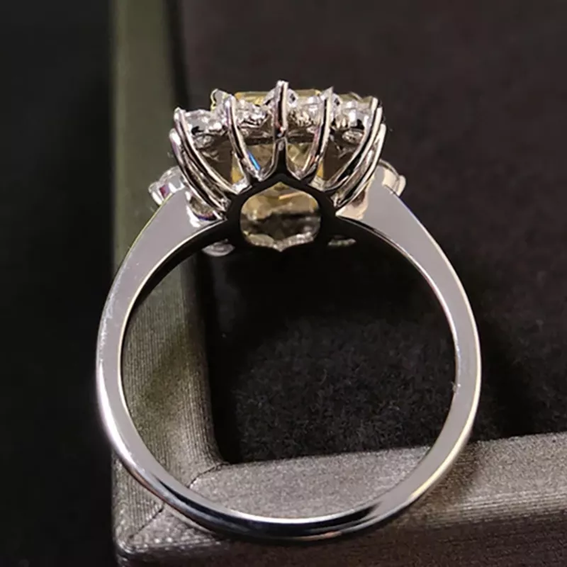 AAROVAAN Soleil Royale — Elongated Yellow Diamond Halo Statement Ring